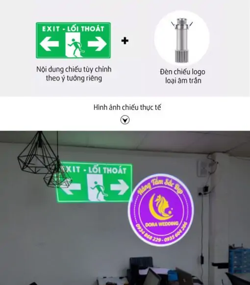 Đèn chiếu logo cảnh báo exit