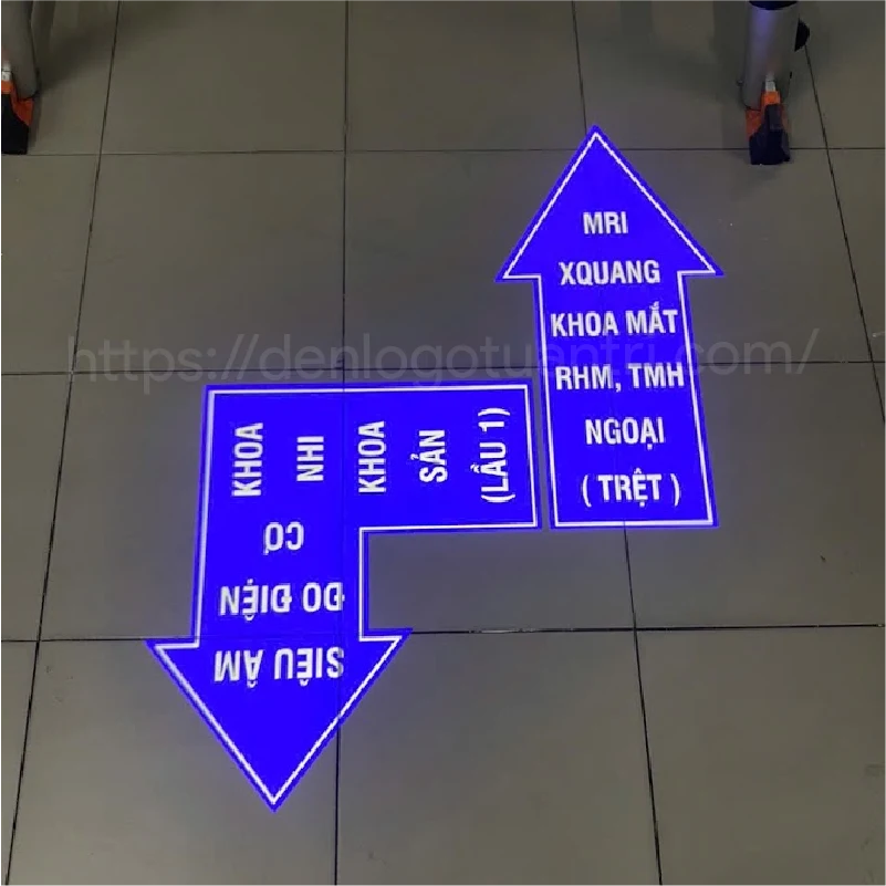 Đèn chiếu chỉ dẫn bệnh viện xuống sàn, tường 21 Anh Chieu Thuc Te Den Logo Am Tran
