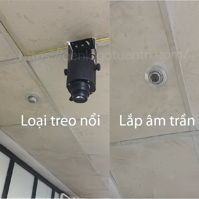 Đèn chiếu chỉ dẫn bệnh viện xuống sàn, tường 25 Den Am Tran Va Treo Noi